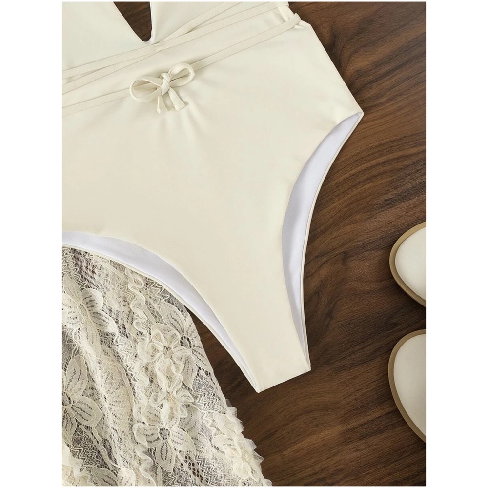 Boho Monokini One Piece lace Skirt Set - Picture 4 of 4